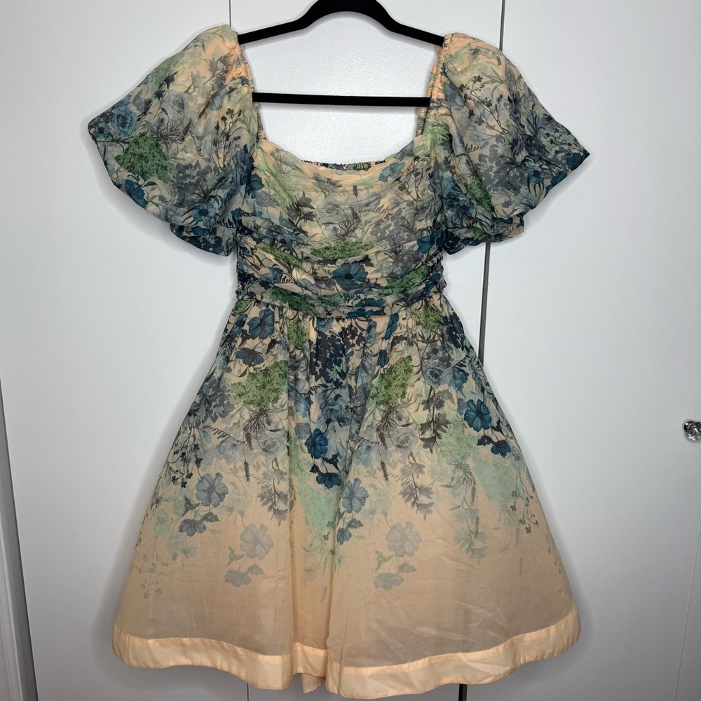 Anthropologie Let Me Be Flo Ruched Mini Dress Floral Pink - XS - Picture 4 of 15